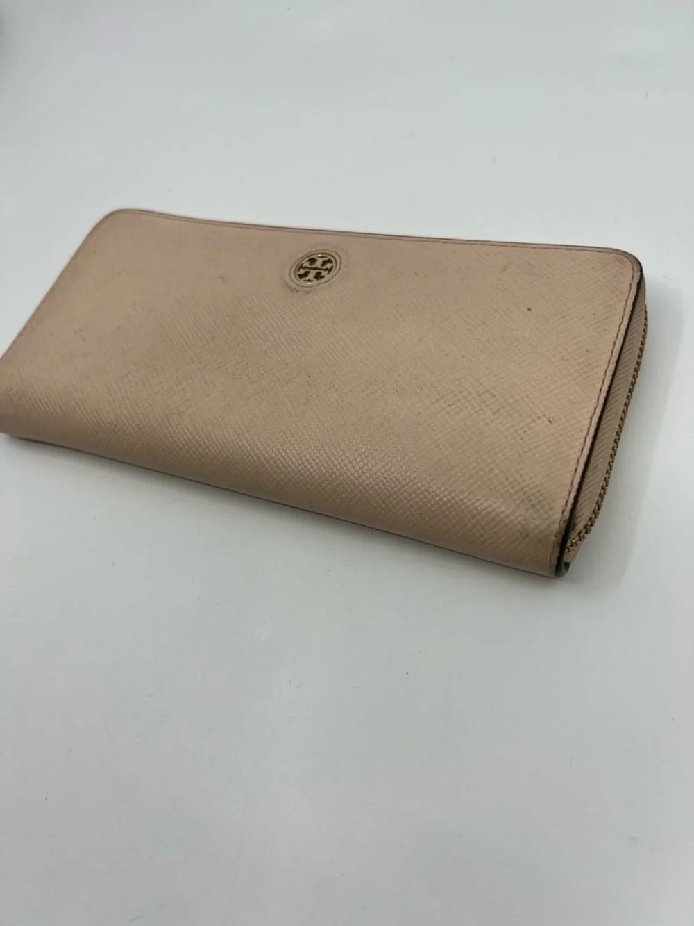 Tory Burch Zip Wallet Cross Grain Leather Blush Pink PROJECT Piece